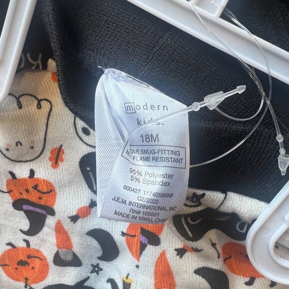 NWT Modern Kids 3 Piece Sleepwear Set Boo Pumpkin Halloween Pajamas Size 18M NEW - Picture 8 of 8